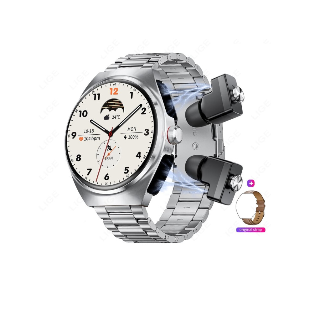 Smartwatch With Headphones For Iphone Android Large 1.53" Round Hd Screen Make/Answer Calls Fitness Tracker Smartwatches Veanxin 6220252896570