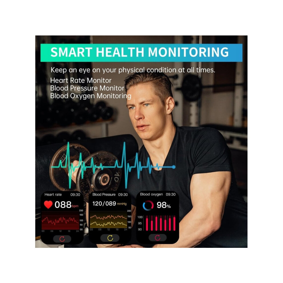 Smart Watch Answer/Make Calls 2.01' Smartwatch For Men And Women Ip67 Waterproof Over 100 Sports Modes Foot Tracker 6220252897416