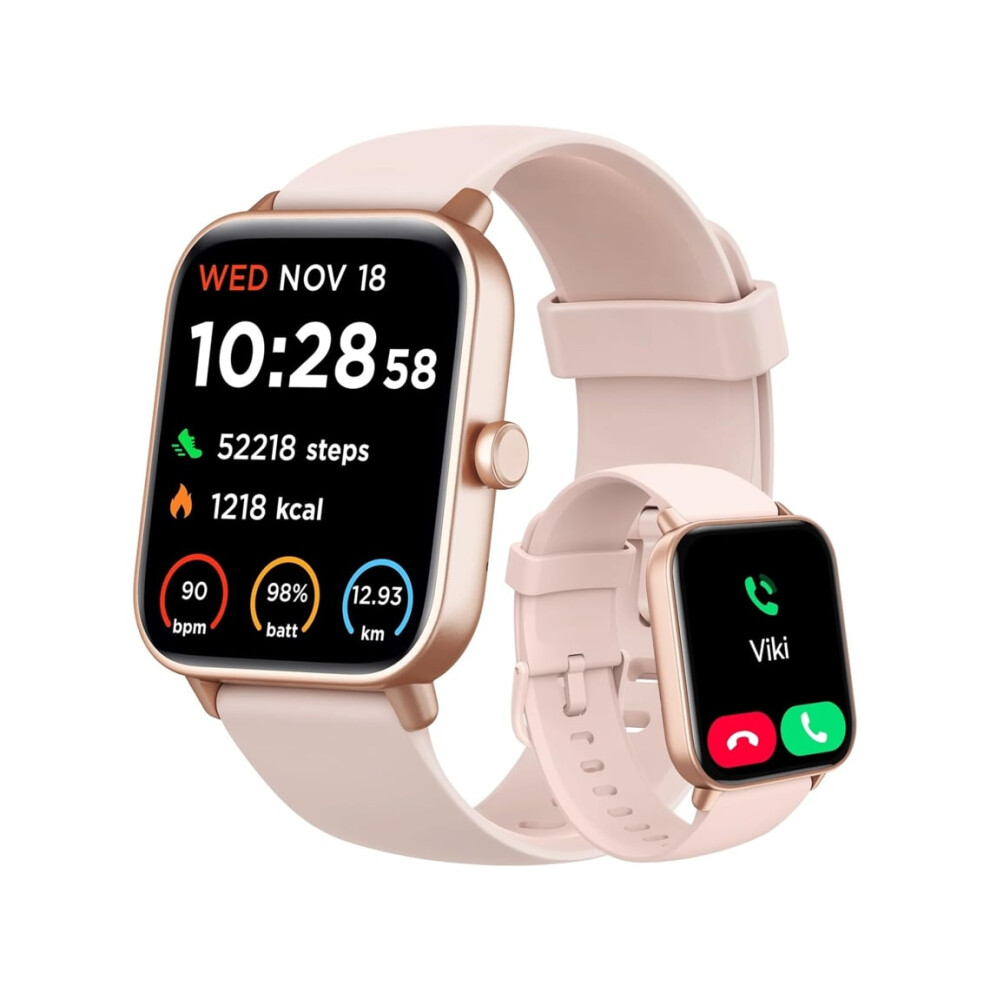 Smartwatch With Bluetooth Calling, Integrated Alexa, 1.8" Hd Fitness Tracker, Heart Rate, Spo2, Sleep Monitor, Veanxin Pink 6220252897577