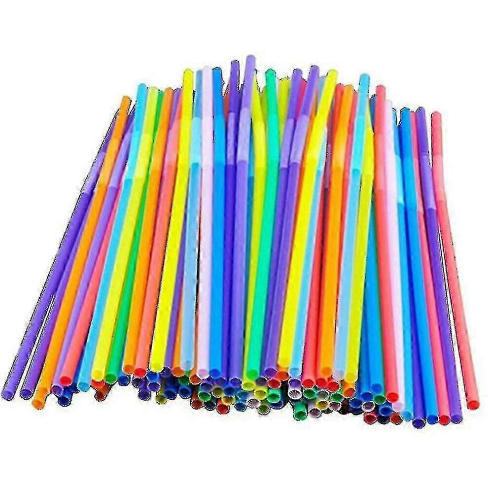 （500Pcs Neon Color） 1000x Bendable Plastic Straws Colorful Straws Birthday Wedding Summer Party Drink