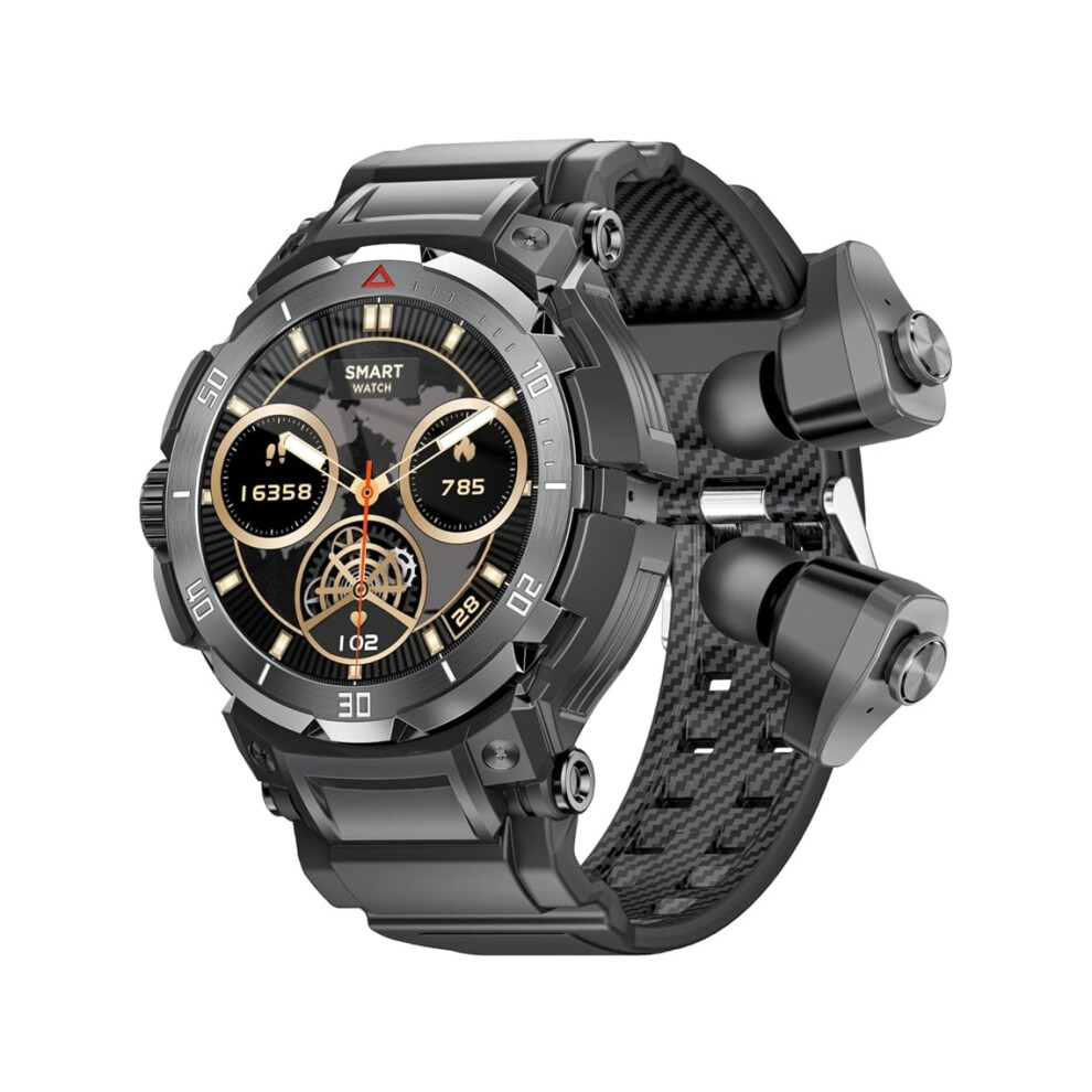 Military Smartwatch With Headphones For Men, Rugged Tactical Fitness Watch With 1.46'' Round Fulltouch Hd Screen Veanxin 6220252900420