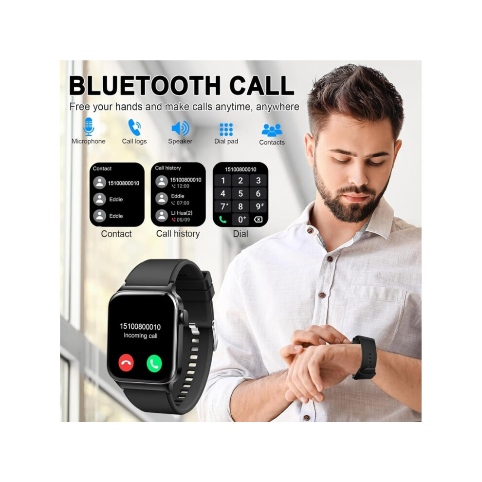 Smart Watch 1.85' Smartwatch Answer/Make Calls Fitness Tracker Waterproof Ip68 Over 100 Sports Modes Heart Rate Monitor Facpoe 6220252901403