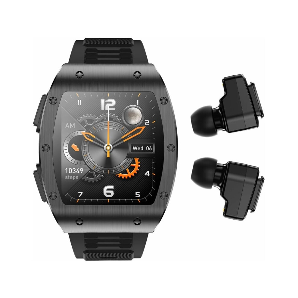 2-In-1 Smartwatch With Headphones, Military Smartwatch With Bluetooth, 1.91" Hd Ips Screen For Men, Military Fitness Tracker Veanxin 6220252901458