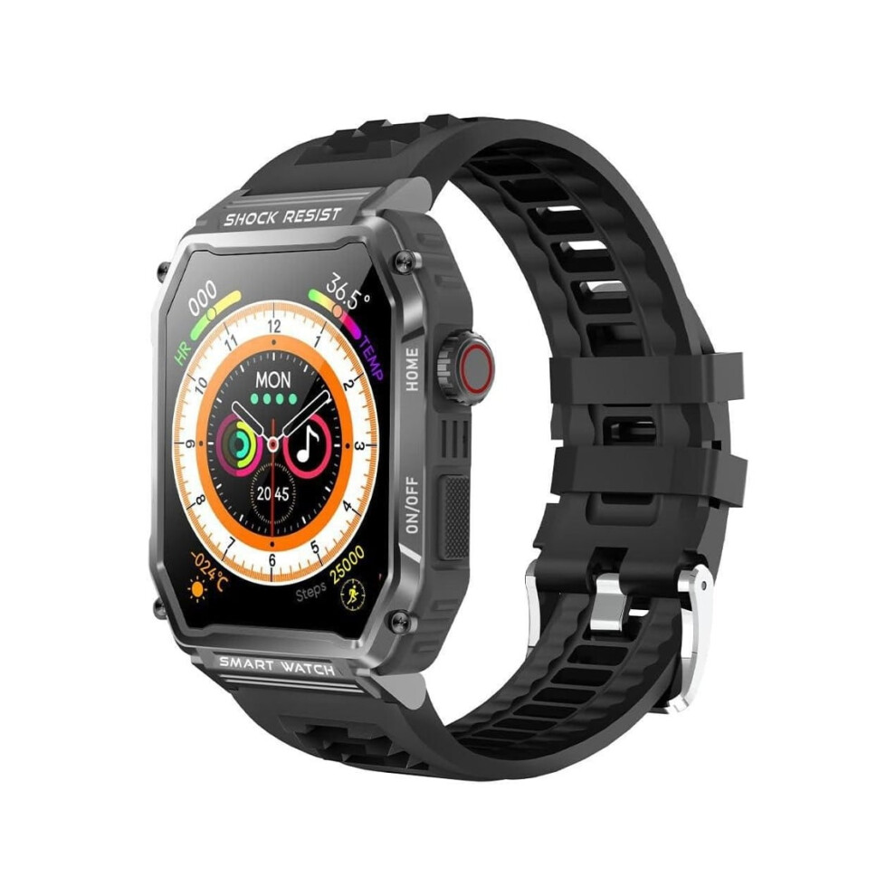 2.01 Inch Military Smartwatch For Answering And Making Calls With Heart Rate Monitor, Ip67 Waterproof, Sleep Monitoring, Facpoe 6220252902592