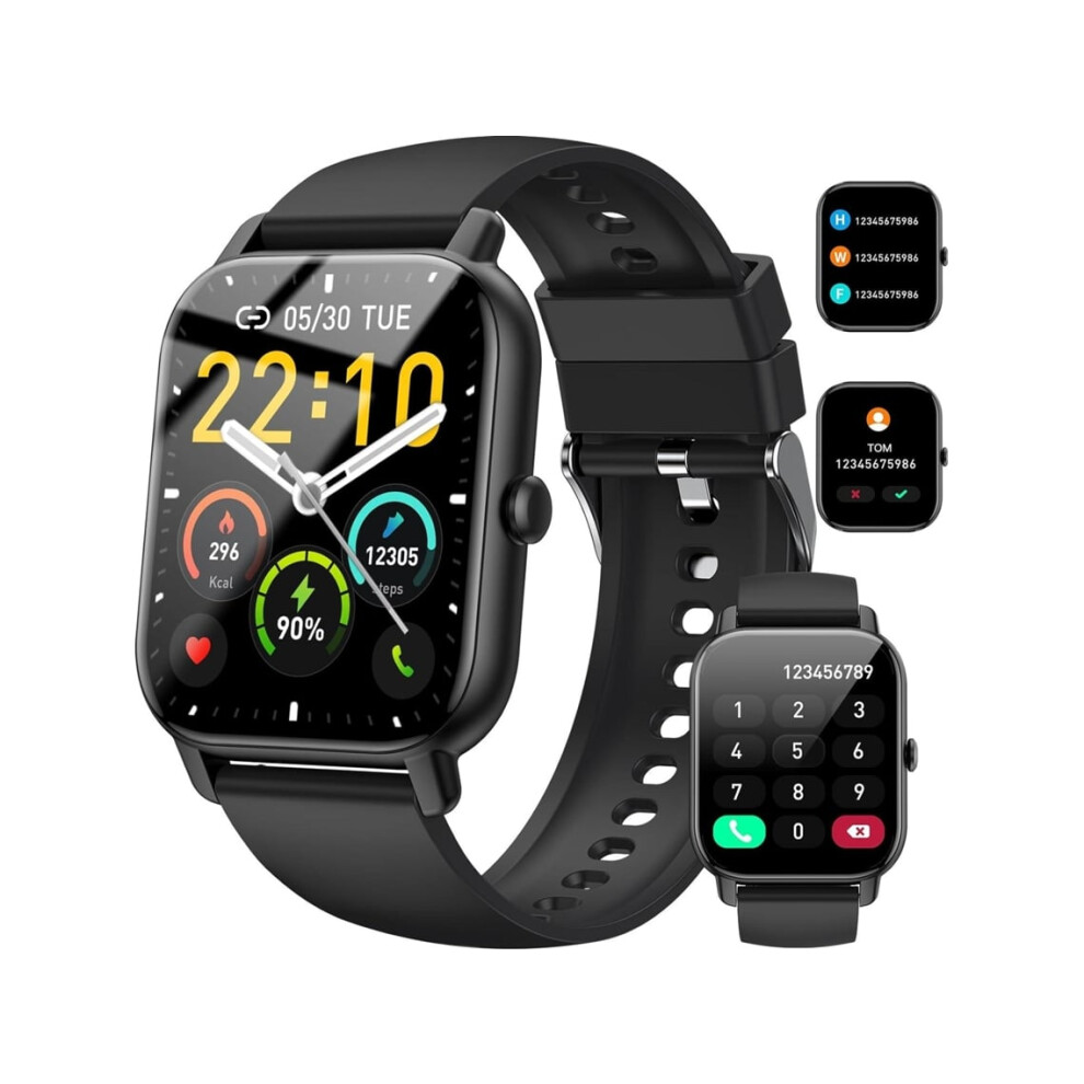 Smartwatch P66d With Call Function 1.85 Waterproof Ip68 For Android Ios Veanxin Black 6220252902868