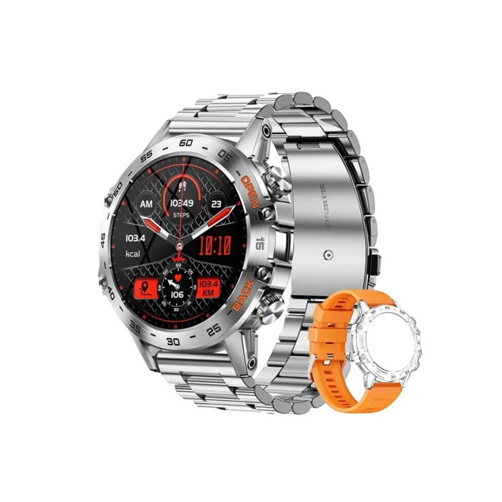 Men's Military Smartwatch Fitness Tracker For Iphone Android 1.39 Inch Activity Tracker Veanxin Silver 6220252903438