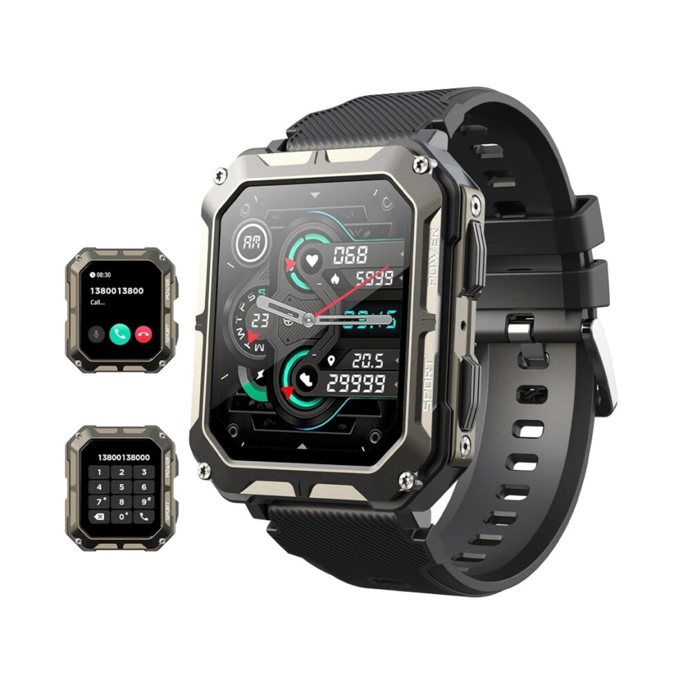 Smartwatch For Men With Bluetooth Calling/Voice Assistant, Ai Fitness Watch 1.83 With Heart Rate Monitor, Spo2, And Blood Pressure. 6220252905401