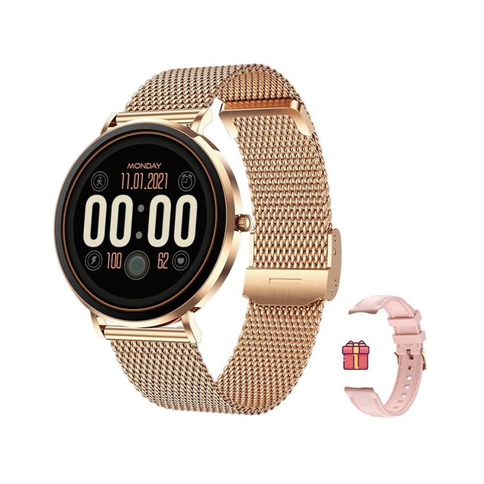 T8pro Ultra-Thin Steel Smartwatch 1.32" Amoled With Health Monitor, Rose Gold 6220252905456