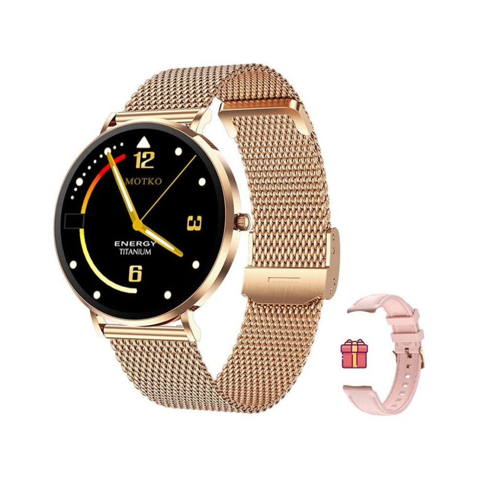 T8pro Smartwatch, Ultra-Thin Steel, 1.32" Amoled Display With Health Features, Rose Finish Gold 6220252910474