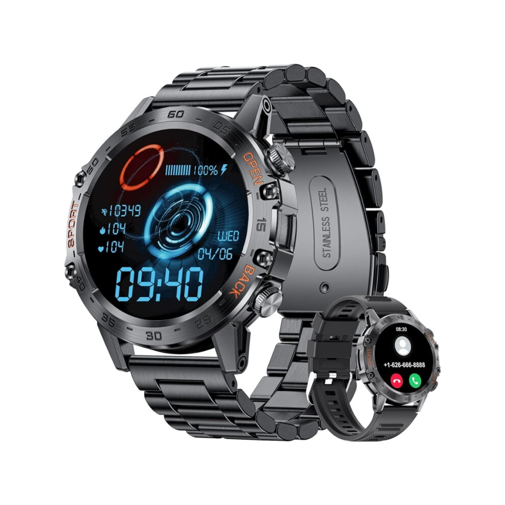 Military Smartwatch For Men, Smartwatches With Bluetooth Voice Call, Compatible With Android And Ios Phones, Veanxin Smartwatch 6220252911624