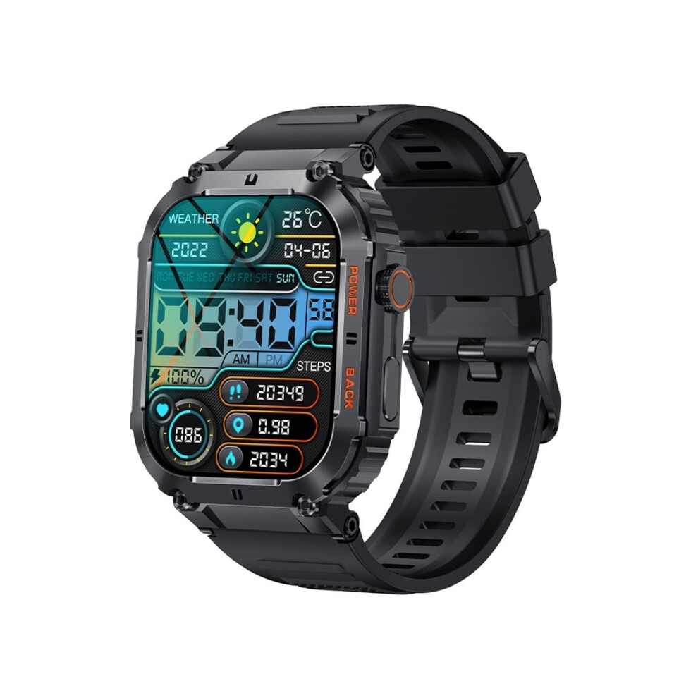Men's Military Smartwatch, 1.96 Inch Hd Fitness Watch With Heart Rate/Blood Oxygen Monitor, Voice, Ai, Ip67, Veanxin 6220252911662
