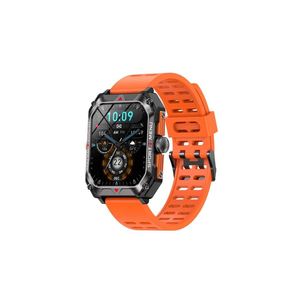 2.02 Inch Smartwatch Fitness Tracker Waterproof Ip68 For Iphone And Android Veanxin Orange 6220252912669