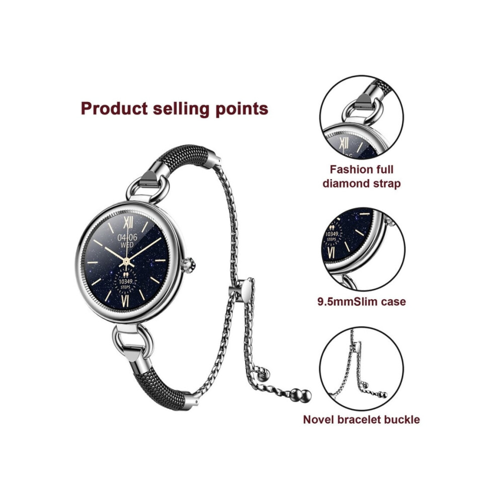 Women's Smartwatch With Tracker, Step Counter, And Calorie Counter, Veanxin Black 6220252915042