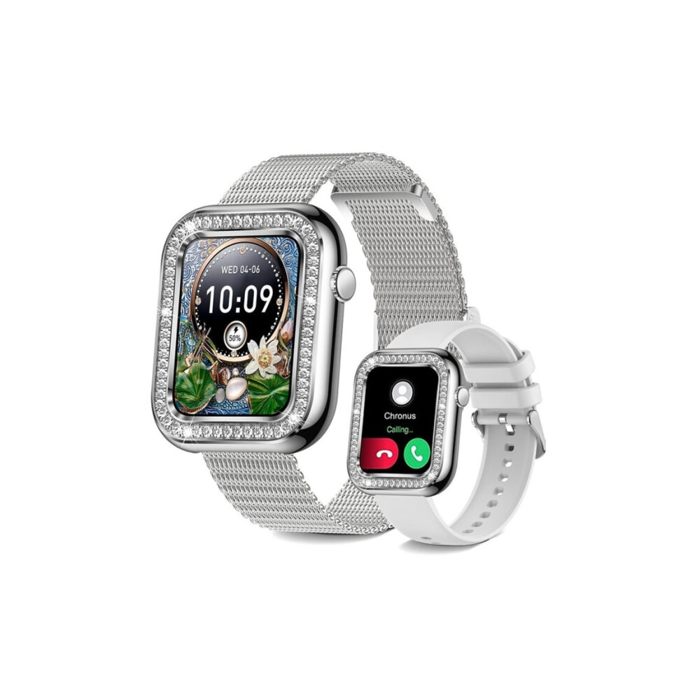 1.57'' Smartwatch With Bluetooth Calling, Sleep Function, Ip67 Waterproof, Veanxin Silver 6220252915127