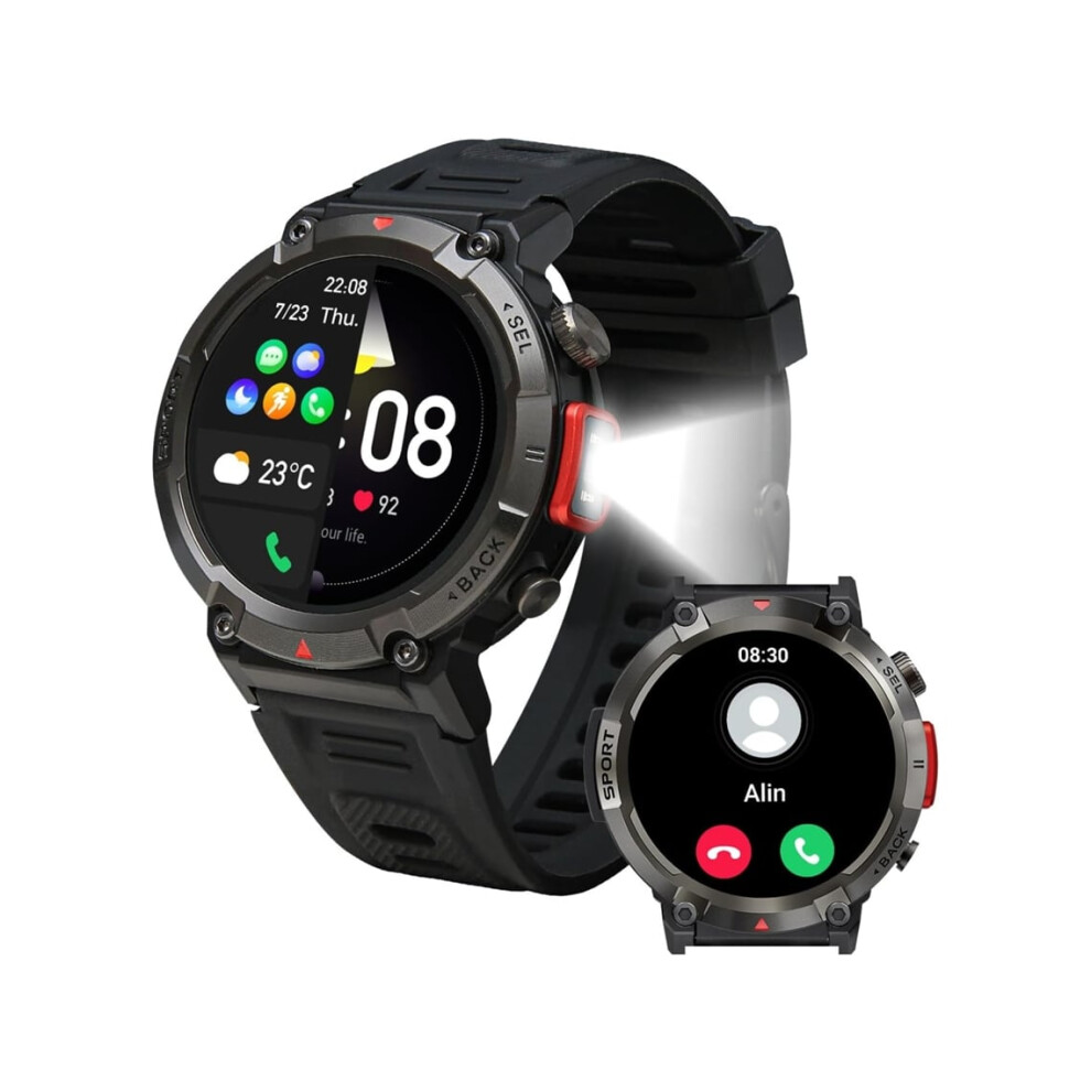 Smartwatch For Men, Answer/Dial Calls, Tactical Bluetooth Smartwatch For Android And Iphone, Waterproof, Foot Tracker 6220252916407