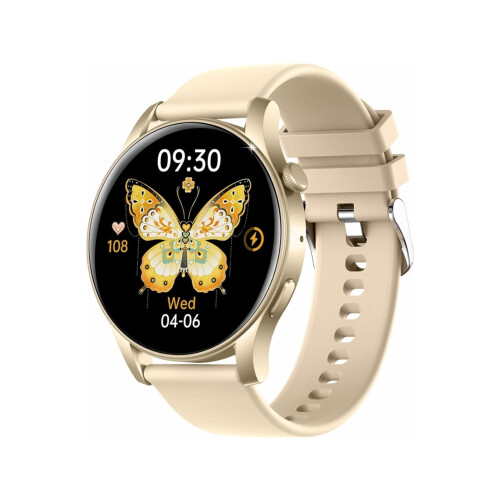Modern Smartwatch with 1.43" AMOLED Screen, Call Function, High Resolution 466*466, Compatible with iPhone and Android, Gold VEANXIN