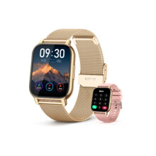 Smart Watch for Women 1.85'' HD LCD Bluetooth Smartwatch for Android and iOS Gold VEANXIN