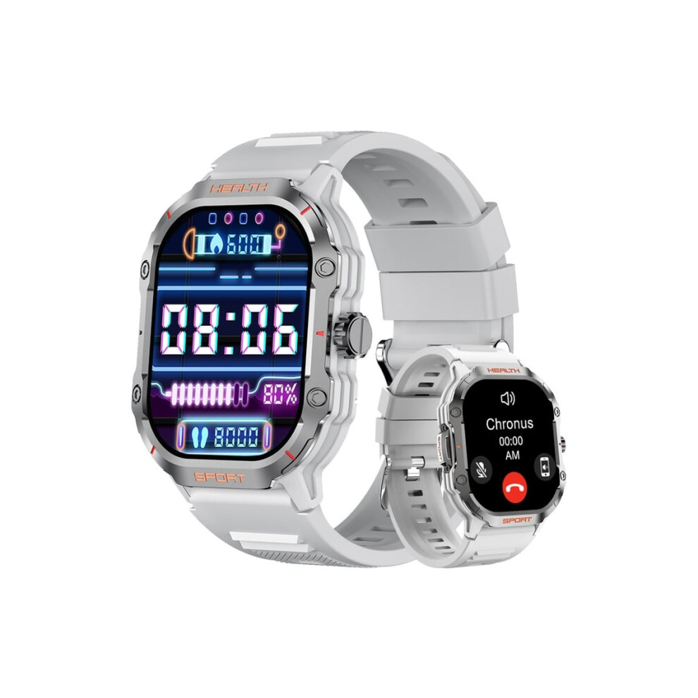 Veanxin Hk24- Smartwatch With 2.01-Inch Touchscreen, Bluetooth Call, And Fitness Tracker For Men, Compatible With Android And Ios. Grey 6220252921074