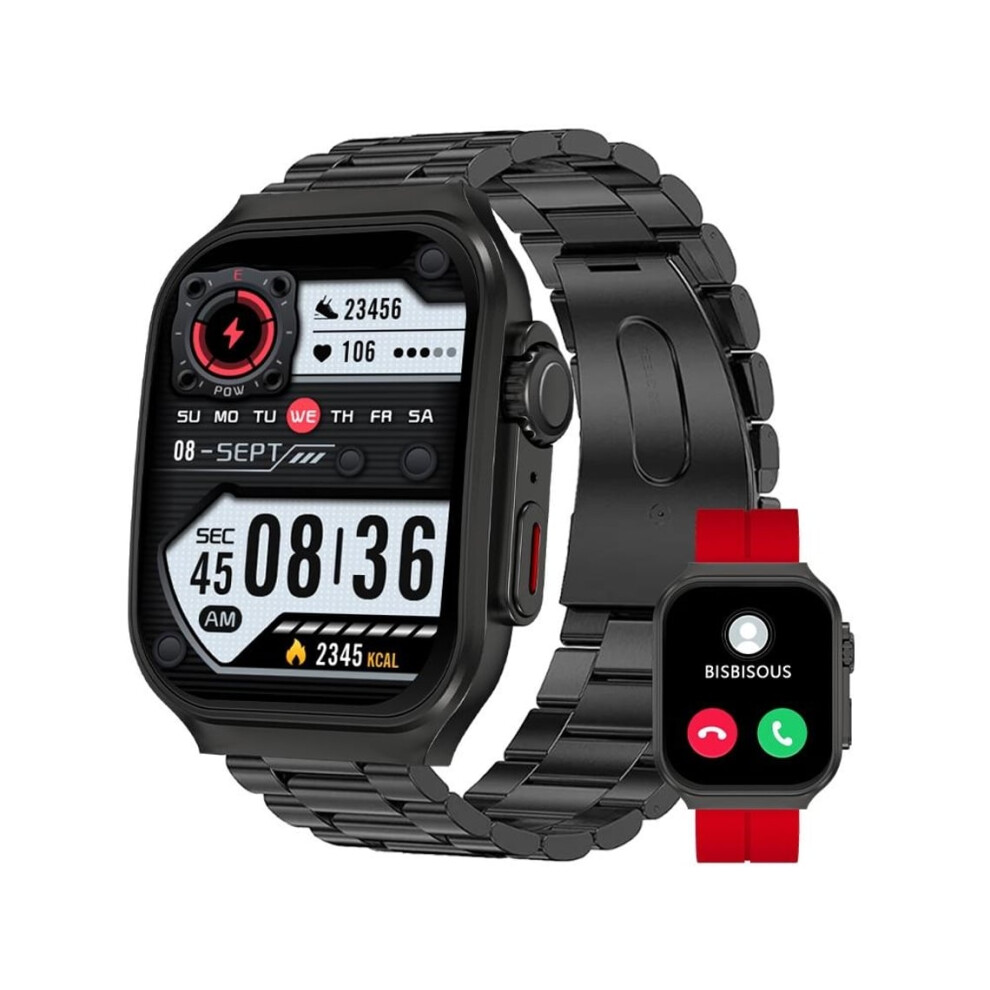 3D Curved Smartwatch With 2.01-Inch Screen And Heart Rate Monitor, Black 6220252922439