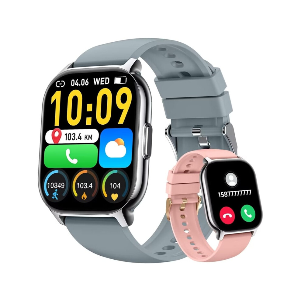 Smartwatch 2.1 Heart Rate, Sleep, Pedometer, Over 130 Sports Modes, Ip69 Waterproof, Android/Ios, Veanxin Gray 6220252922569