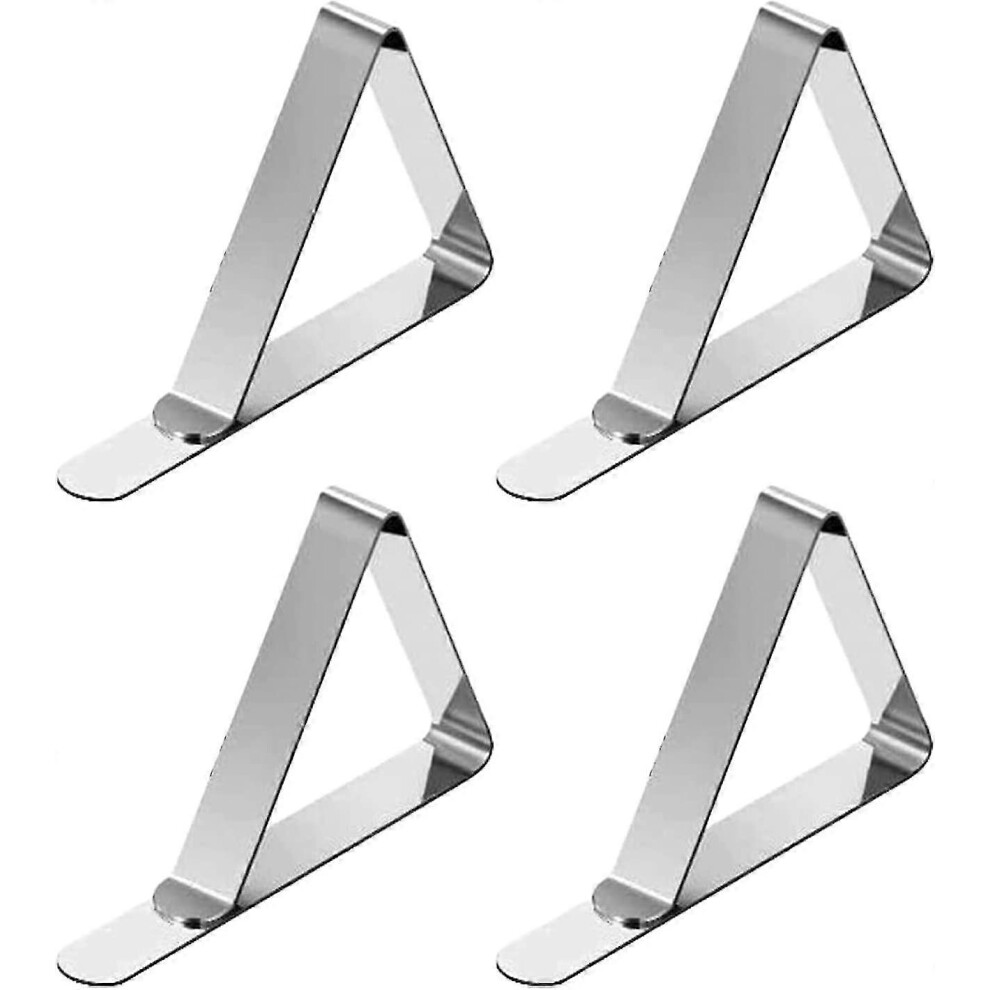 Set of 4 tablecloth clips for thick tables, large stainless steel tablecloth clips 7.5 x 4.5 cm