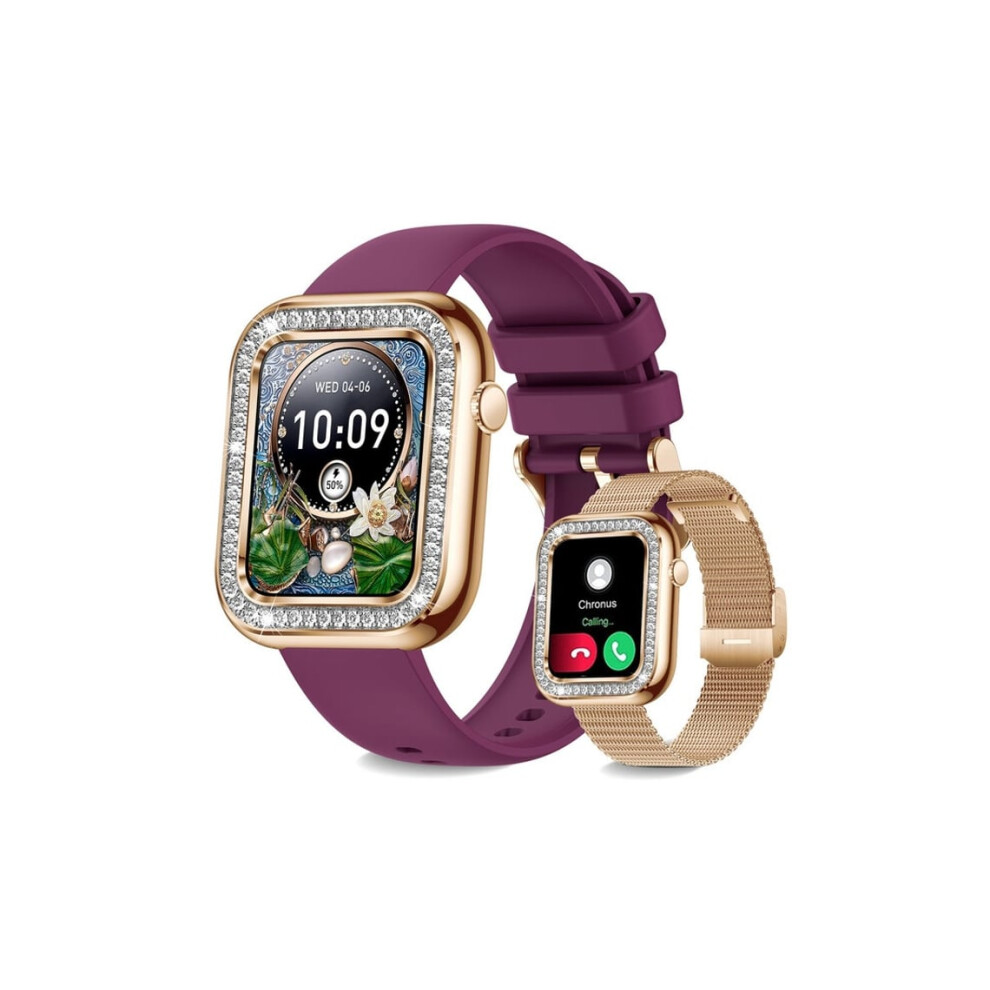 Women's Bluetooth Smartwatch With Calling Function, 1.57'', Sleep Mode, Ip67 Waterproof, Veanxin Red 6220252915028
