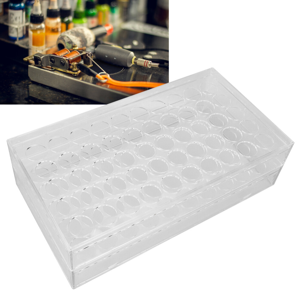 Clear Tattoo Ink Storage Rack 50 Holes 1.2in Thickened PC Bottle Organizer