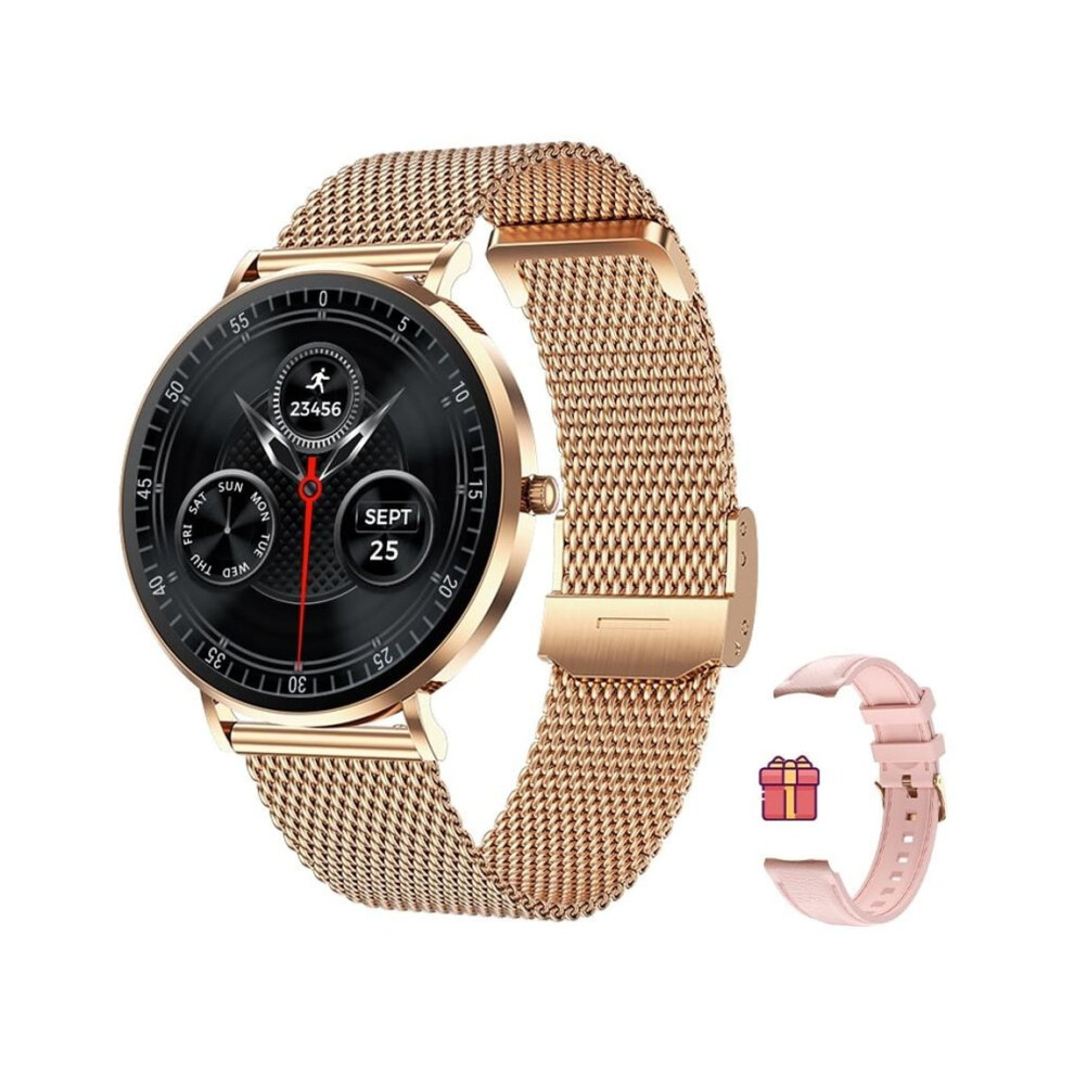 T8pro 1.32" Amoled Ultra-Thin Smartwatch With Bluetooth Calling And Health Monitor, Rose Gold 6220252921777