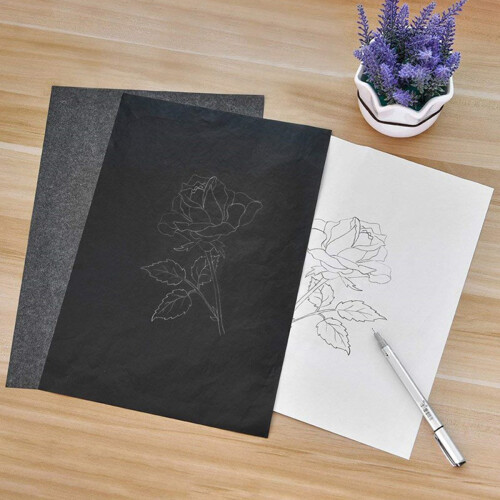 100Pcs Överföringspapper Trä Grafitskugg Målarskugg Svart 2