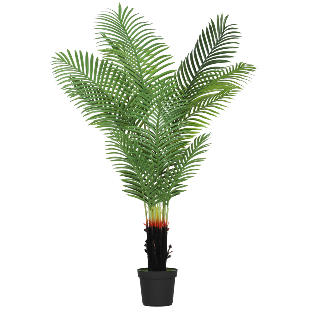 Homcom 150Cm Artificial Areca Palm Tree With Pe Leaves And Flocked Soil