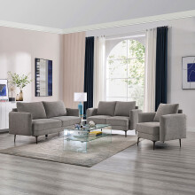 SOFIA MODERN SCANDI STYLE FABRIC LIVING ROOM 1+2+3 SEATER SOFA SET MOCHA