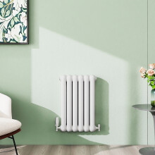 (White, 600x384mm) Modern Curved Panel 2 Column Radiator