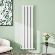 (White, 1800x504mm) Modern Curved Panel 2 Column Radiator