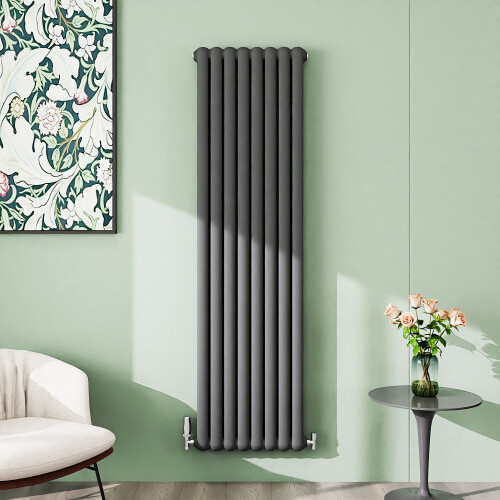 (Anthracite, 1800x504mm) Modern Curved Panel 2 Column Radiator