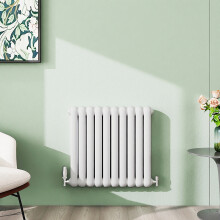 (White, 600x624mm) Modern Curved Panel 2 Column Radiator