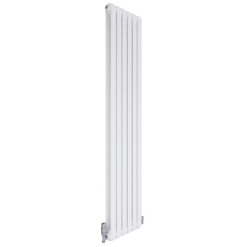 (White, 1800x384mm) Modern Curved Panel 2 Column Radiator 1