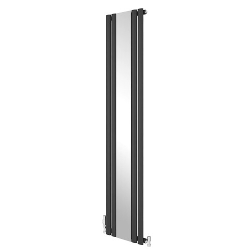(Anthracite, 1800x381mm) Vertical Single Radiator with Mirror 1
