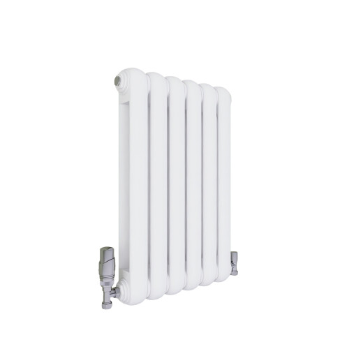 (White, 600x384mm) Modern Curved Panel 2 Column Radiator 1