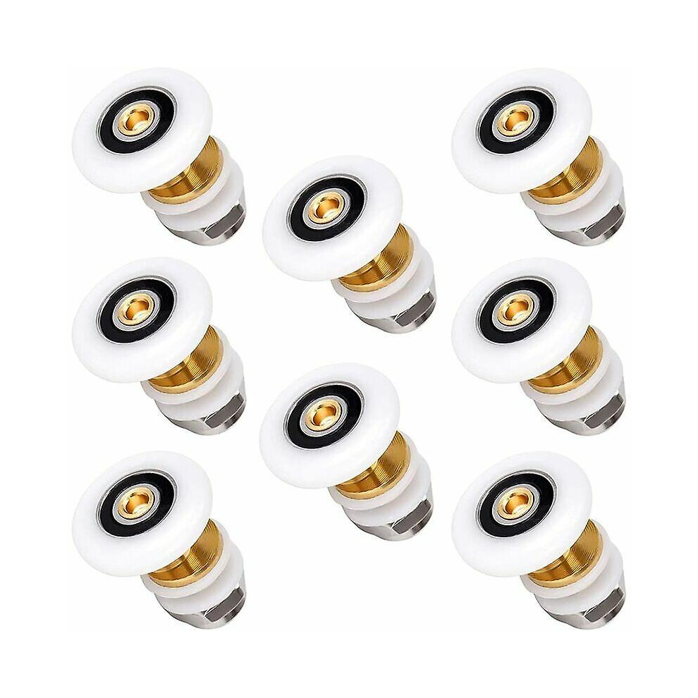 Kikidex (As Show, One Size) Sliding Shower Door Caster Replacement Shower Caster For Roller 8 Pieces 25Mm