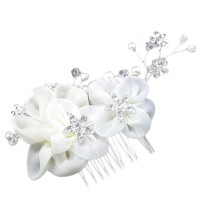 White Garen Haarkam Met Bruiloftsdecoratie