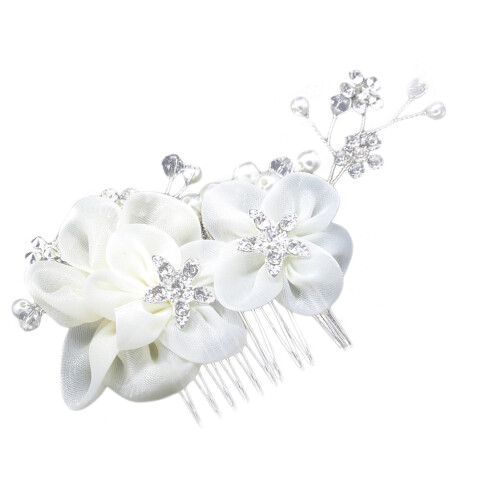 White Garen Haarkam Met Bruiloftsdecoratie