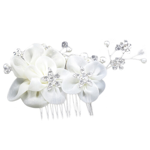 White Garen Haarkam Met Bruiloftsdecoratie 1