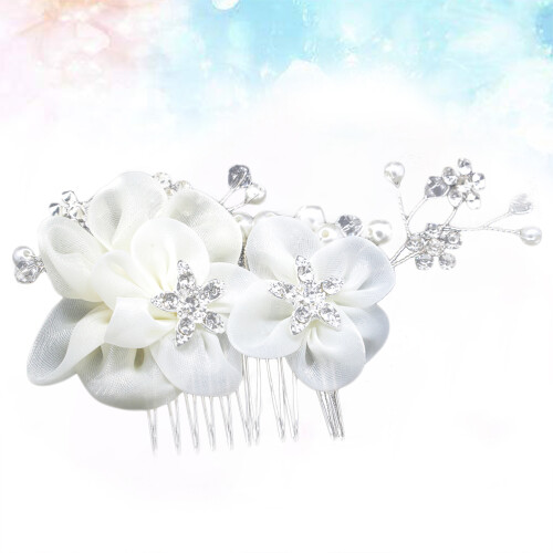 White Garen Haarkam Met Bruiloftsdecoratie 2