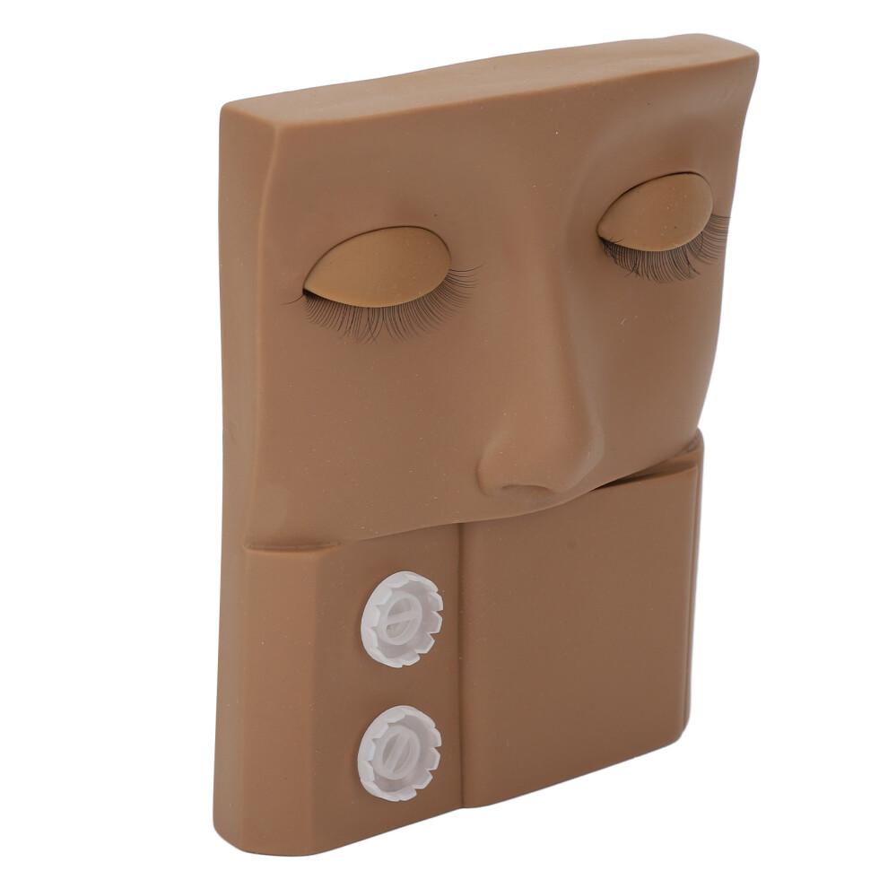 Coffee PVC Mannequin Head for Lash & Makeup Practice with Replaceable Lids