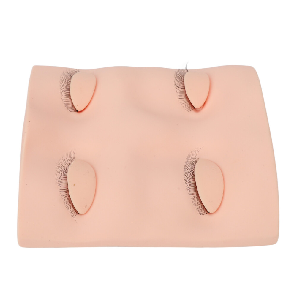 Unisex Pink False Eyelashes Extension Practice Mannequin Head, 11X10.5x3cm