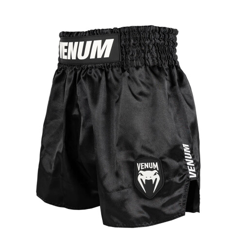 (Large) Venum Classic Evo Muay Thai Shorts - Black/White 1