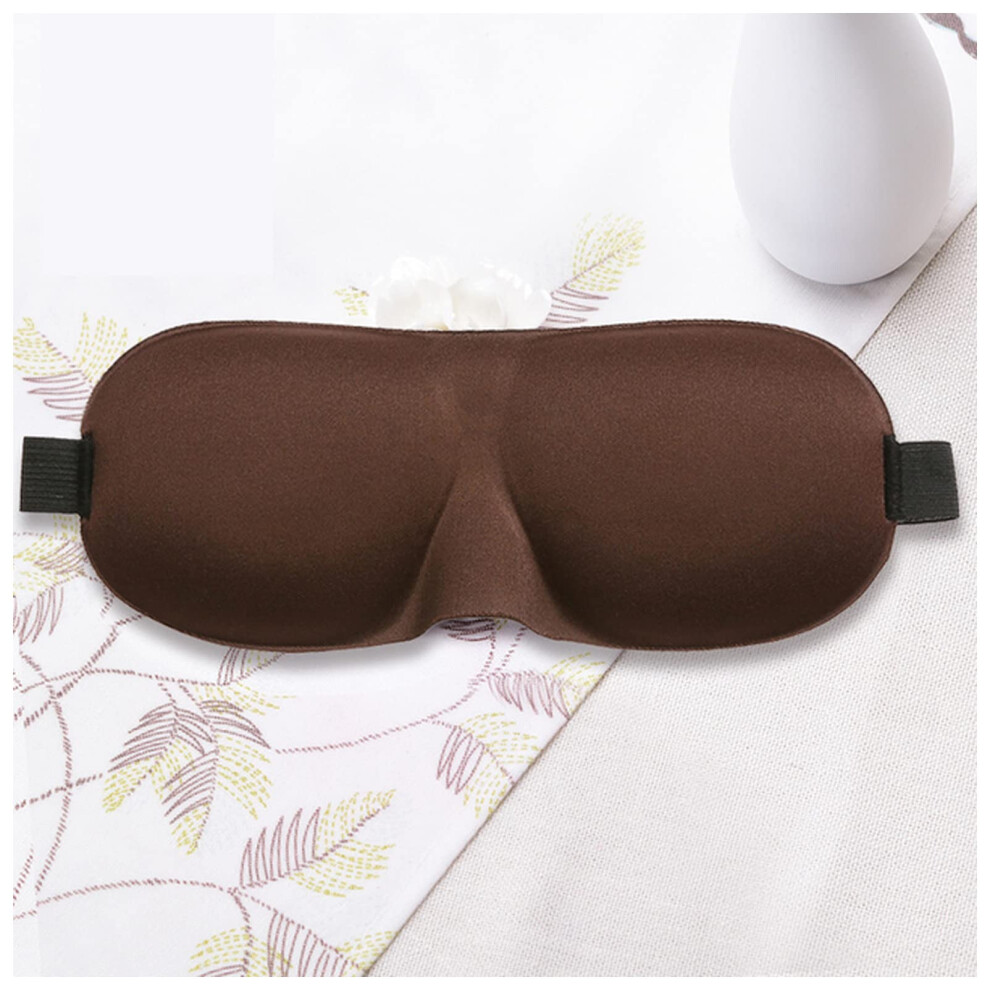 Brown Eye Mask For Sleeping 3D Contoured Silk Eye Mask Bandage Silk Sleep Mask Soft Travel Night Upgrade Size
