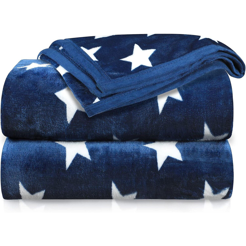 Kikidex (As Show, One Size) Blanket - Soft And Warm Flannel Blanket - Winter Blanket For Sofa And Bedspread - Star 180 X 200 Cm