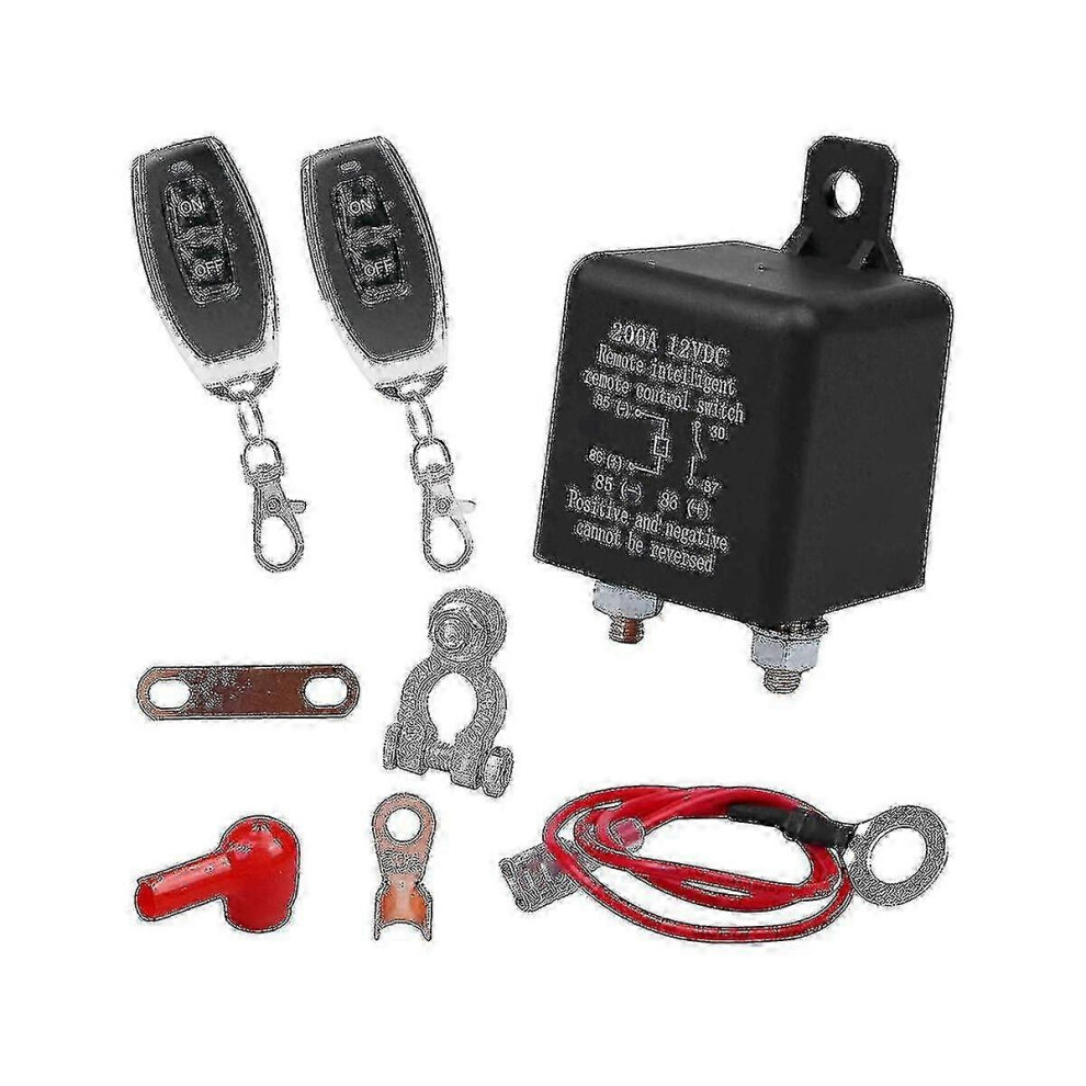 Kikidex (As Show, One Size) Remote Battery Disconnect Switch, Wireless Remote Control Battery Disconnect Switch, 12V 200A Dual