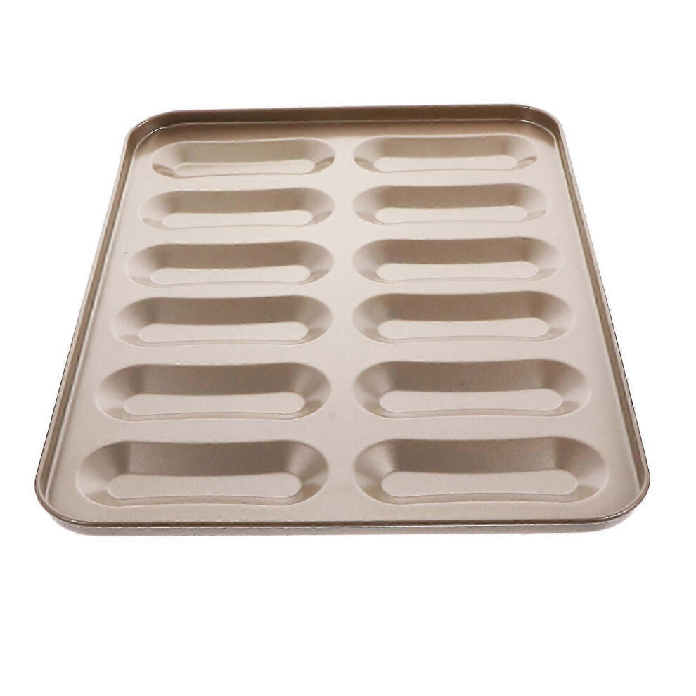 Stainless Steel Hot Dog Bun Baking Tray, Hot Dog Bun Pan, Bread Baking Tray, Non-Stick Muffin Pan